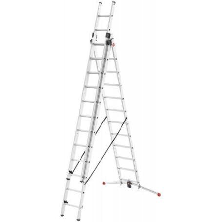 HAILO-9312-507-ESCALERA ALUMINIO COMBINADA 3 TRAMOS CON ESTABILIZADOR CURVO PROFILOT COMBI (3X12 PELDAÑOS)