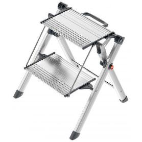 HAILO-4310-100-TABURETE ALUMINIO MK80 COMFORTLINE (2 PELDAÑOS)
