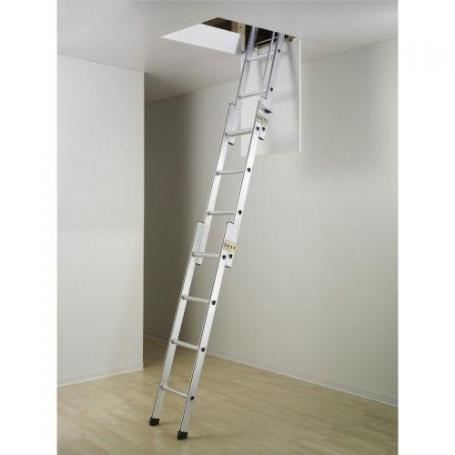 HAILO-9344-001-ESCALERA ESCAMOTEABLE DE ALUMINIO HOBBYSTEP 3X4