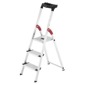 HAILO-5_8813-001-ESCALERA DE TIJERA DE ALUMINIO CON PELDAÑO ANCHO XXL EASYCLIX (3 PELDAÑOS)