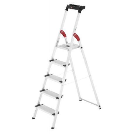 HAILO-5_8815-001-ESCALERA DE TIJERA DE ALUMINIO CON PELDAÑO ANCHO XXL EASYCLIX (5 PELDAÑOS)