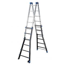 GIERRE-AL075-ESCALERA MULTIFUNCIÓN TELESCÓPICA DE ALUMINIO PEPPINA PRO (6+6) - ANTIGUA