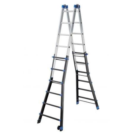 GIERRE-AL075-ESCALERA MULTIFUNCIÓN TELESCÓPICA DE ALUMINIO PEPPINA PRO (6+6) - ANTIGUA