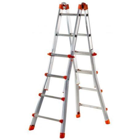 GIERRE-AL002-ESCALERA TELESCÓPICA MULTIPOSICIÓN DE ALUMINIO PEPPINA DE 125 KG (4+4 PELDAÑOS)