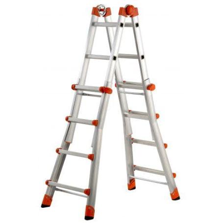 GIERRE-AL020-ESCALERA TELESCÓPICA MULTIFUNCIÓN DE ALUMINIO PEPPINA EN131 (4+4 PELDAÑOS)