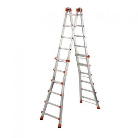 GIERRE-AL060-ESCALERA TELESCÓPICA MULTIFUNCIÓN DE ALUMINIO PEPPINA EN131 (6+6 PELDAÑOS)