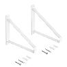  JUEGO DE SOPORTES PARA ESTANTE DE MADERA SHELF CON FORMA TRIANGULAR, ACERO, PINTADO BLANCO