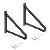  JUEGO DE SOPORTES PARA ESTANTE DE MADERA SHELF CON FORMA TRIANGULAR, ACERO, PINTADO NEGRO