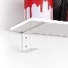 EMUCA JUEGO DE SOPORTES PARA ESTANTE DE MADERA SHELF CON COLGADOR INTEGRADO, ACERO, PINTADO BLANCO