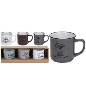 TAZAS MUG LOZA CAFE 330 ML  LOTE 3