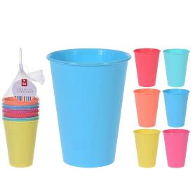 VASOS PLASTICO 400 ML COLORES 6 PIEZAS LOTE 6