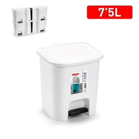 CUBO PEDAL CUBE 7,5 L BLANCO