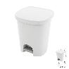 CUBO BASURA CON PEDAL 25 LITROS PLASTICO BLANCO