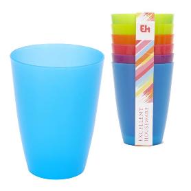 VASOS PLASTICO COLORES 270ML 6 PIEZAS LOTE 6