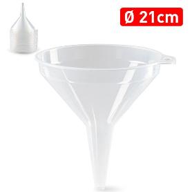 EMBUDO PLASTICO 21 CM TRANSPARENTE