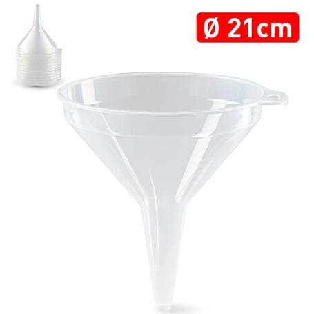 EMBUDO PLASTICO 21 CM TRANSPARENTE