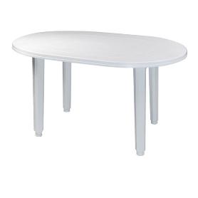 MESA RESINA OVAL 130X90 CM BLANCA 4020