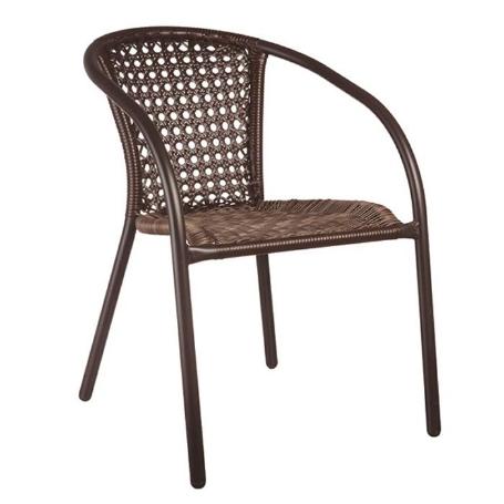 SILLON ALUMINIO RATAN MARRON 30B