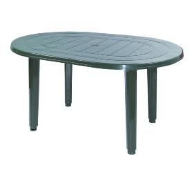 MESA RESINA OVAL 130X90 CM VERDE 4020V