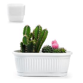 JARDINERA MINI 25X12,5X9,5 CM BLANCA SIN PLATO