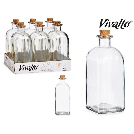 BOTELLA FRASCA VIDRIO + TAPON 1 LITRO