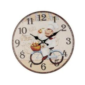 RELOJ PARED MADERA COCINERO 34 CM