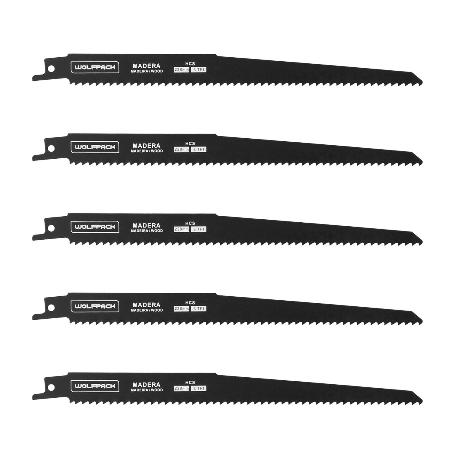 HOJA PARA SIERRA SABLE MADERA 228 MM. 6 TPI. 5 PIEZAS. ESPECIAL PARA MADERA.