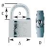 CORBIN-L-120-30-KA1-CANDADO EUROMARINE ARCO ESTÁNDAR DE 30 CON LLAVES IGUALES