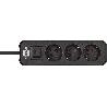 BRENNENSTUHL-1153230000-BASE M&#XFA;LTIPLE ECOLOR NEGRA CON DISEÑO COMPACTO (3 TOMAS)