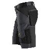 SNICKERS WORKWEAR-61435804044-PANTALONES CORTOS EL&#XE1;STICOS ALLROUNDWORK GRIS ACERO-NEGRO TALLA 44