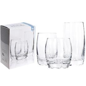 VASOS VIDRIO 6X3 18 PIEZAS JUEGO