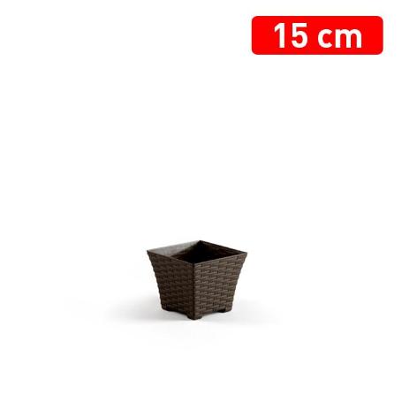 MACETA RATTAN CUADRADA 15 CM WENGUE