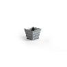 MACETA RATTAN CUADRADA 15 CM PLATA