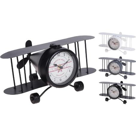 RELOJ SOBREMESA AVION 20X22X12 CM SURTIDO