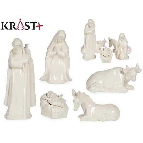 NACIMIENTO CERAMICA 5 FIGURAS BLANCO 91812