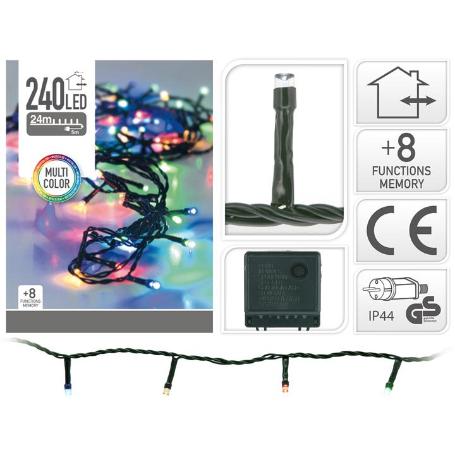 GUIRNALDA 240 LED 24 M 8 FUNCIONES MULTICOLOR