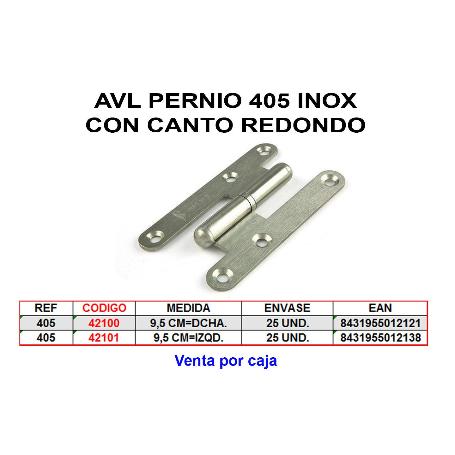 AVL PERNIO 405 9,5 MM CANTO REDONDO DCHA NIQUEL 403NM (CAJA 20 UNIDADES)