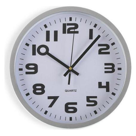 RELOJ COCINA PLATA 25 CM