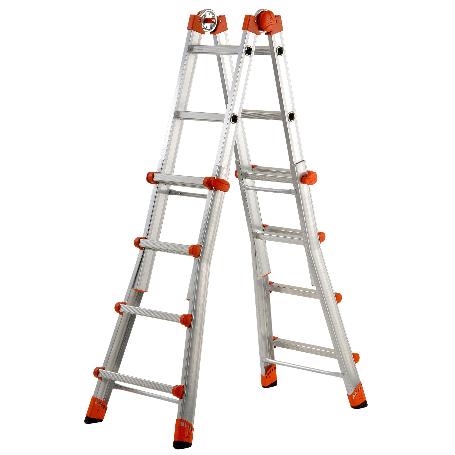 GIERRE-AL015-ESCALERA TELESCÓPICA MULTIFUNCIÓN DE ALUMINIO PEPPINA EN131 (3+4 PELDAÑOS)