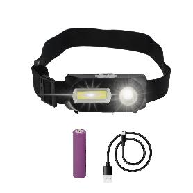 LINTERNA LED FRONTAL CABEZA AJUSTABLE 350 LUMENES 4 MODOS, CINTA AJUSTABLE, 3 MODOS DE LUZ. FUERTE, MEDIA Y FLASH. 