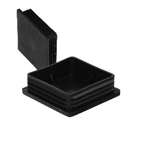 CONTERA INTERIOR PLASTICO CUADRADA 80X80 MM. COLOR NEGRO. BOLSA 25 UNIDADES. CONTERA MESA, SILLA, MUEBLES, ESTANTER