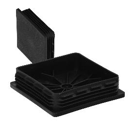 CONTERA INTERIOR PLASTICO CUADRADA 100X100 MM. COLOR NEGRO. BOLSA 25 UNIDADES. CONTERA MESA, SILLA, MUEBLES, ESTANT