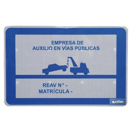 PLACA GRUA DE SERV. AUXILIOS EN CARRETERA