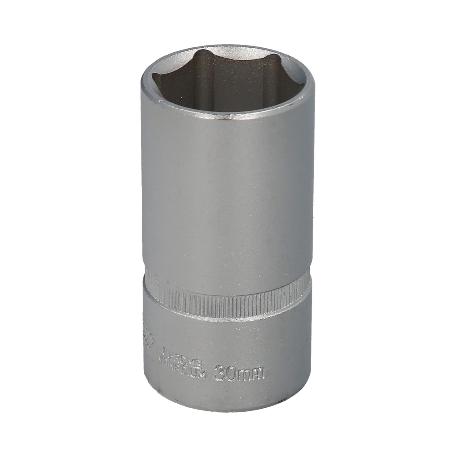 LLAVE VASO 1/2 HEXAGONAL LARGA 30 MM. PERFIL DE 6 CARAS. ACERO CROMO VANADIO, ARISTAS REDONDAS