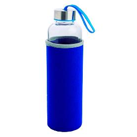 BOTELLA VIDRIO FUNDA TERMICA AZUL 0,6 L