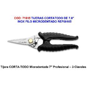 TIJERAS CORTATODO DE 7,0 INOX FILO MICRODENTADO REF00165