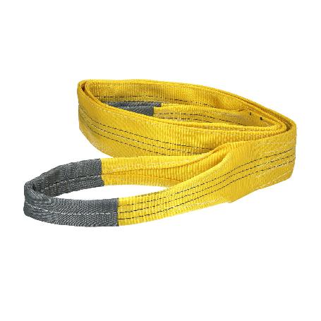 ESLINGA PLANA DOBLE BANDA 3.000 KG. FACTOR SEGURIDAD 7:1, LONGITUD: 4 METROS ANCHO 9 CM. 100% POLIESTER. COLOR AMAR