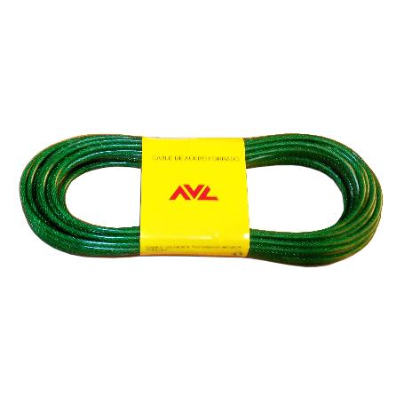 AVL CABLE ACERO 3.5 MM PLASTIFICADO VERDE 10 MTS