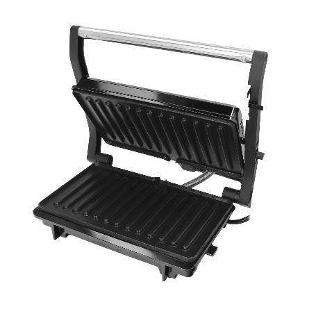 SANDWICHERA GRILL DOBLE 1000W PARILLA ELÉCTRICA, PANINI PRESS GRILL, 1000W, PLACA ANTIADHERENTE, APERTURA 180º