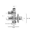 LLAVE DE ESCUADRA DOBLE SALIDA 3/4 Y 3/8. ENTRADA DE 1/2. LLAVE DE PASO DOBLE, LLAVE ANGULAR DOBLE, TOMA LAVADORA D